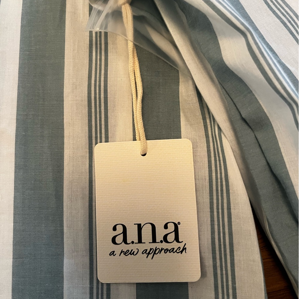 a.n.a Striped Square-Neck Blouse in Light Blue and White - Picture 5 of 5